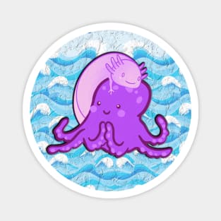 funny octopus swims in water Magnet